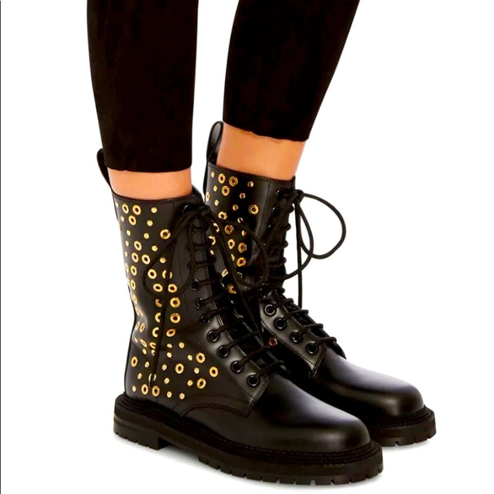 Burberry studded combat boots. New with tags. Very stylish boots.